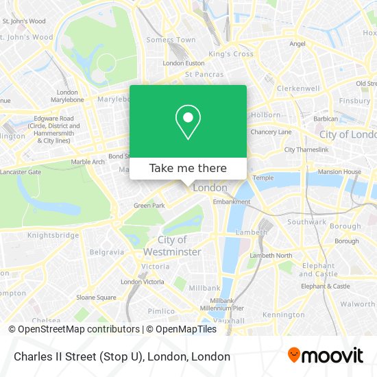 Charles II Street (Stop U), London map