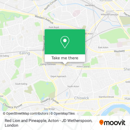 Red Lion and Pineapple, Acton - JD Wetherspoon map