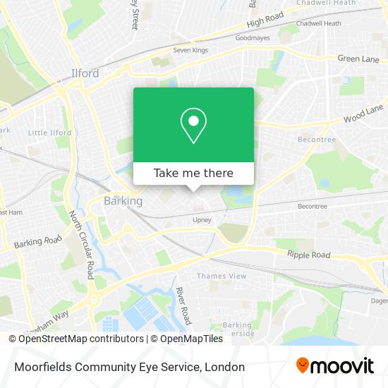 Moorfields Community Eye Service map