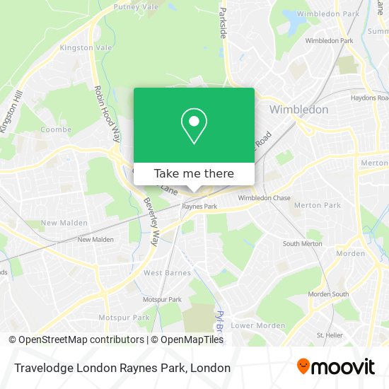 Travelodge London Raynes Park map