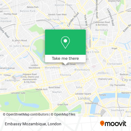 Embassy Mozambique map