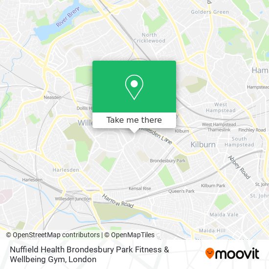 Nuffield Health Brondesbury Park Fitness & Wellbeing Gym map