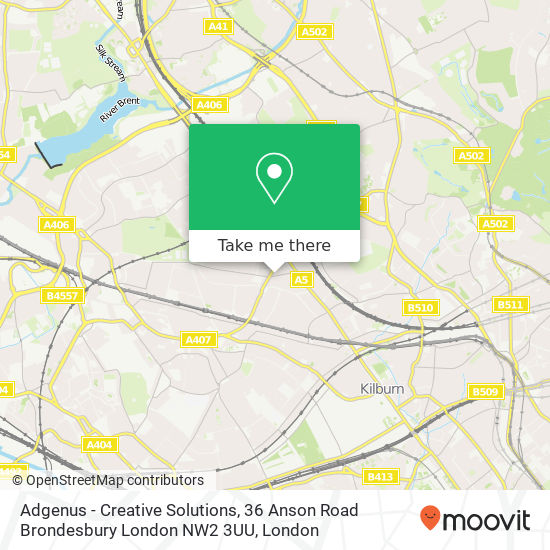 Adgenus - Creative Solutions, 36 Anson Road Brondesbury London NW2 3UU map