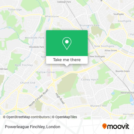 Powerleague Finchley map