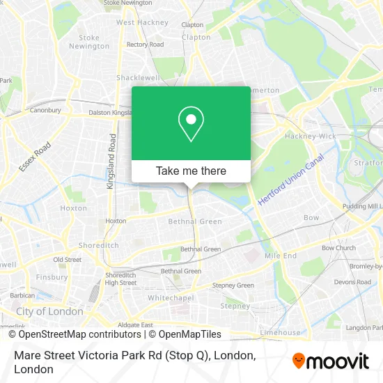 Mare Street Victoria Park Rd (Stop Q), London map
