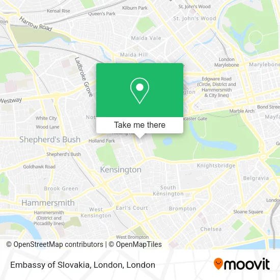 Embassy of Slovakia, London map