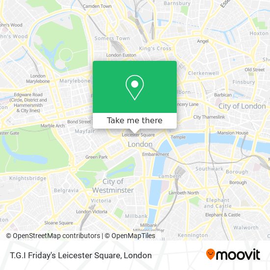 T.G.I Friday's Leicester Square map