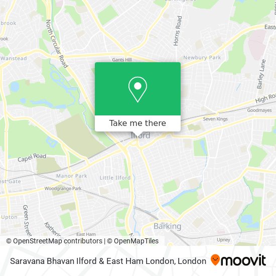 Saravana Bhavan Ilford & East Ham London map