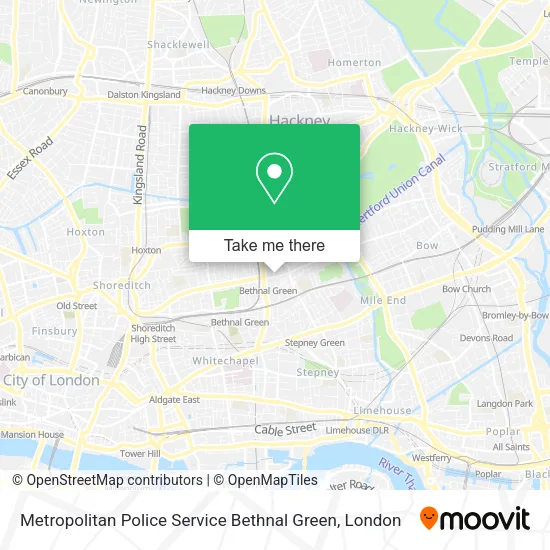Metropolitan Police Service Bethnal Green map
