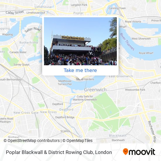 Poplar Blackwall & District Rowing Club map