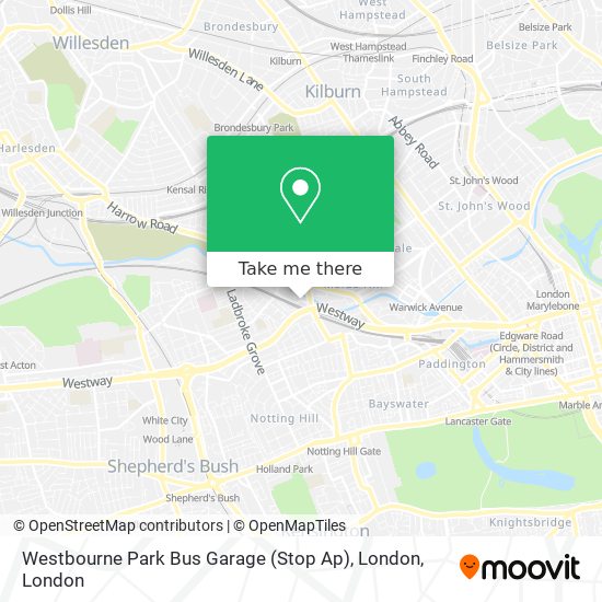 Westbourne Park Bus Garage (Stop Ap), London map