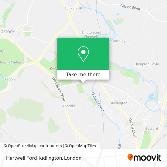 Hartwell Ford-Kidlington map
