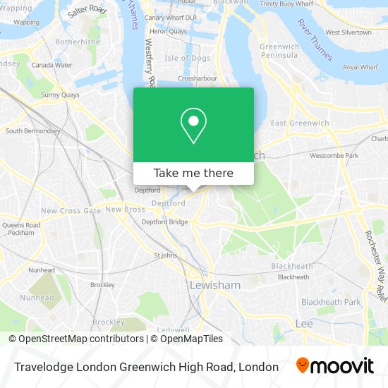 Travelodge London Greenwich High Road map