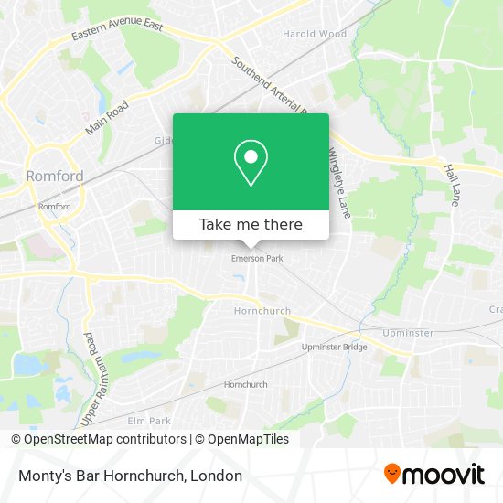 Monty's Bar Hornchurch map
