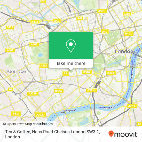 Tea & Coffee, Hans Road Chelsea London SW3 1 map