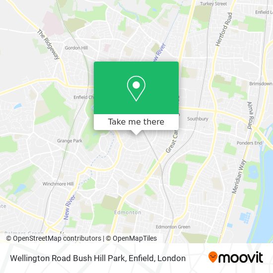 Wellington Road Bush Hill Park, Enfield map