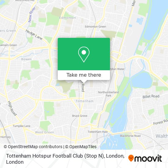 Tottenham Hotspur Football Club (Stop N), London map