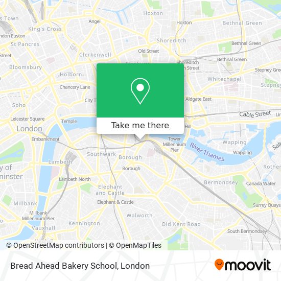 Bread Ahead Bakery School map
