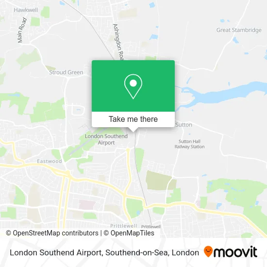 London Southend Airport, Southend-on-Sea map