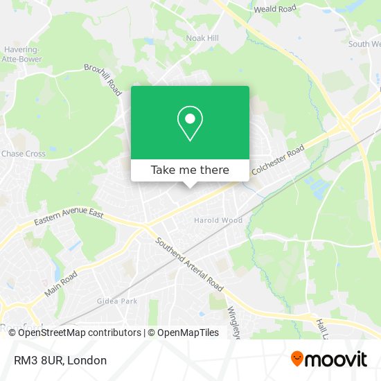 RM3 8UR map