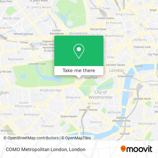 COMO Metropolitan London map