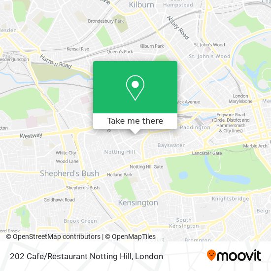 202 Cafe / Restaurant Notting Hill map