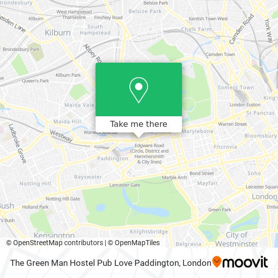 The Green Man Hostel Pub Love Paddington map