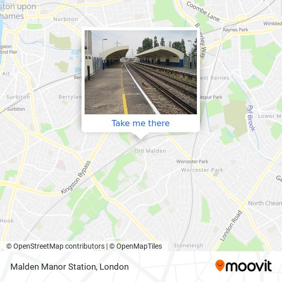 Malden Manor Station map