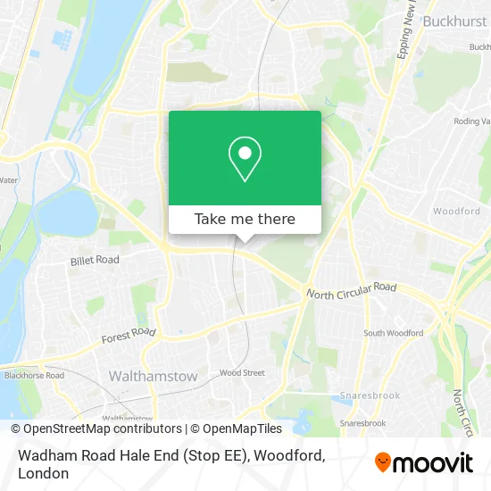 Wadham Road Hale End (Stop EE), Woodford map