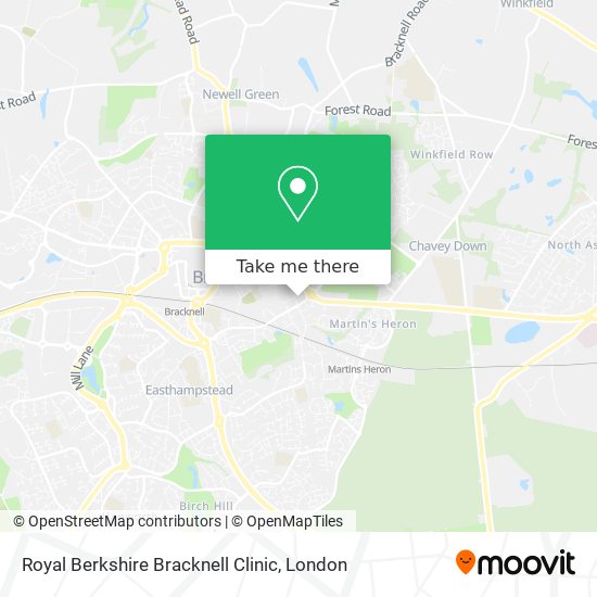 Royal Berkshire Bracknell Clinic map