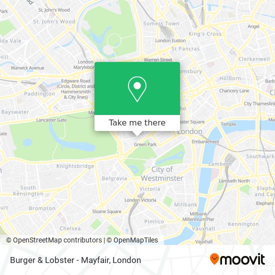 Burger & Lobster - Mayfair map