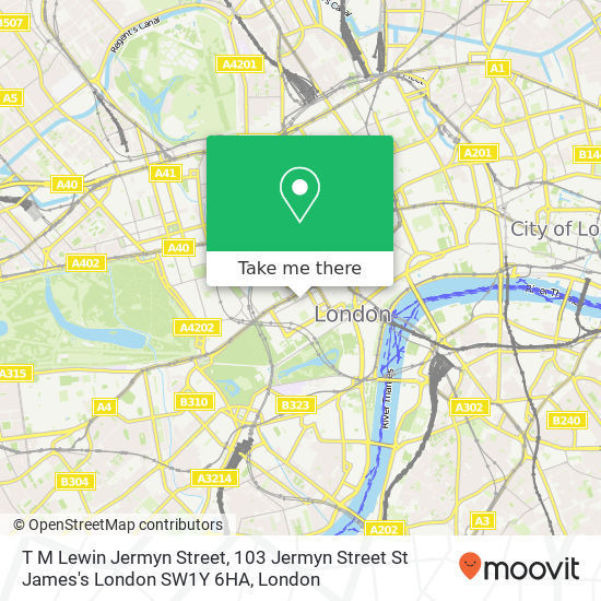 T M Lewin Jermyn Street, 103 Jermyn Street St James's London SW1Y 6HA map