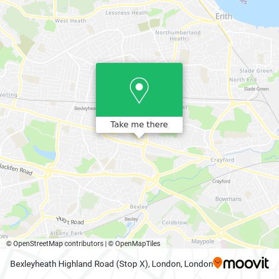 Bexleyheath Highland Road (Stop X), London map