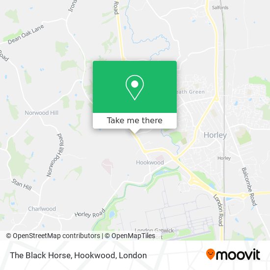 The Black Horse, Hookwood map