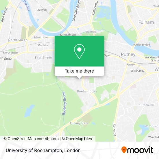 University of Roehampton map