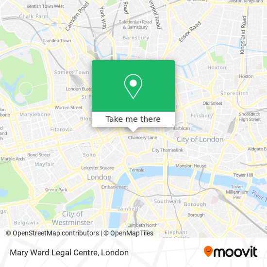 Mary Ward Legal Centre map