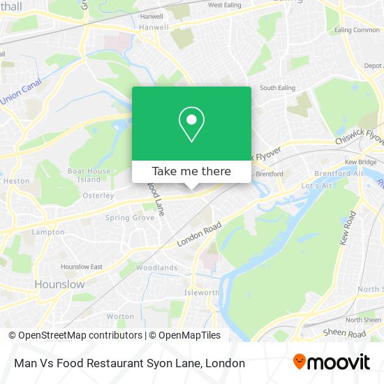 Man Vs Food Restaurant Syon Lane map