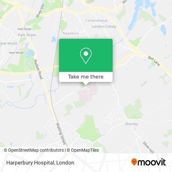 Harperbury Hospital map