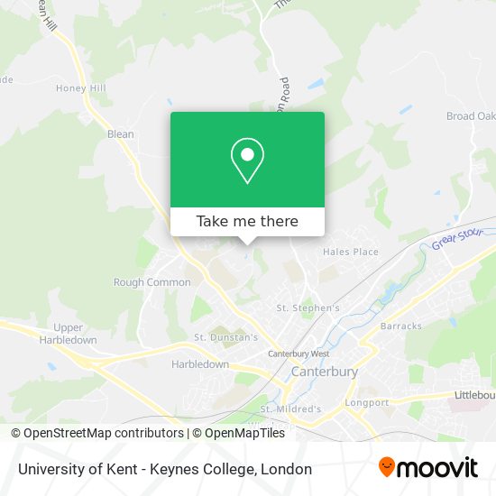 University of Kent - Keynes College map