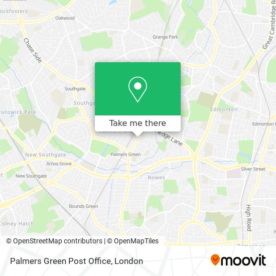 Palmers Green Post Office map