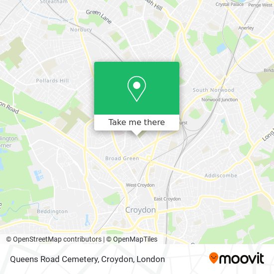 Queens Road Cemetery, Croydon map