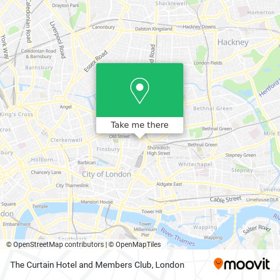 The Curtain Hotel and Members Club map