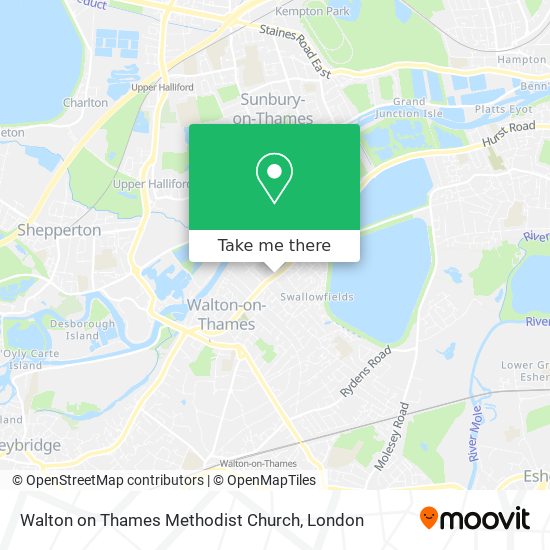 Walton on Thames Methodist Church map