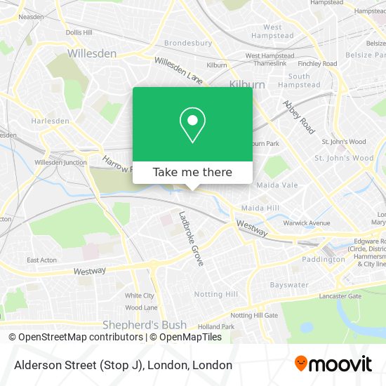 Alderson Street (Stop J), London map