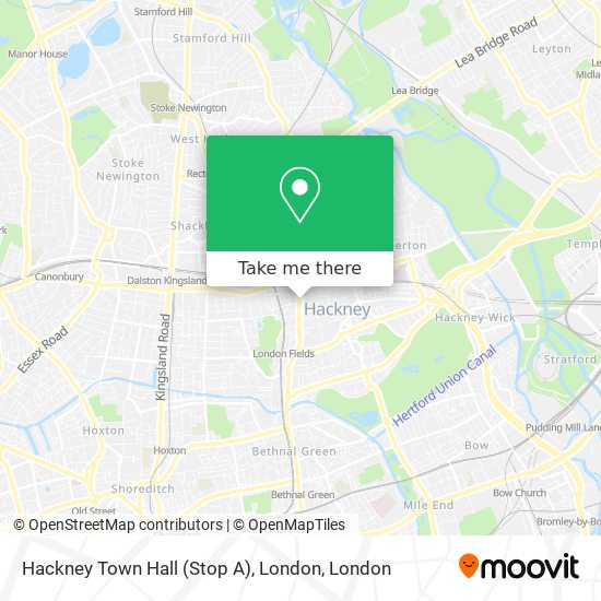 Hackney Town Hall (Stop A), London map