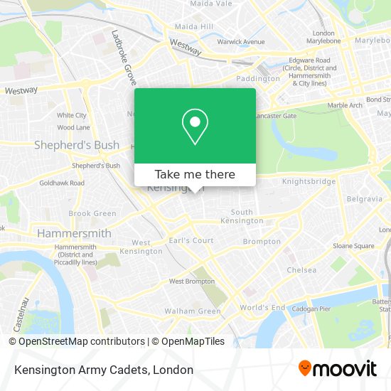 Kensington Army Cadets map