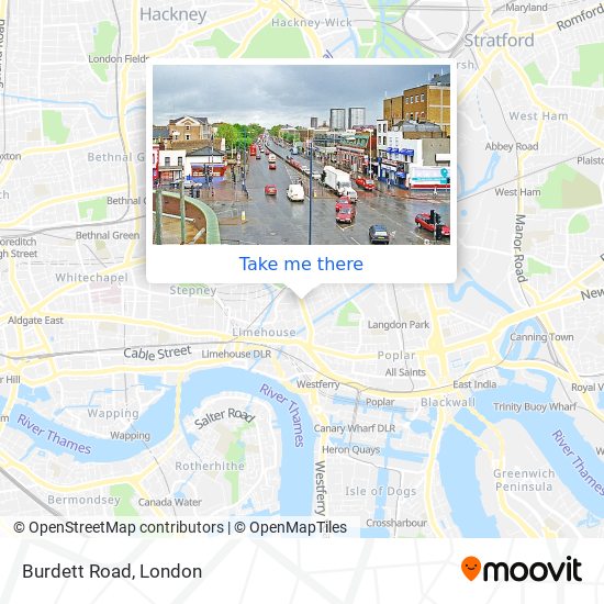 Burdett Road map