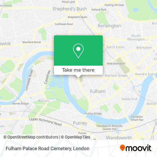 Fulham Palace Road Cemetery map