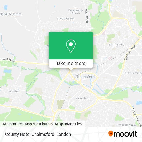 County Hotel Chelmsford map