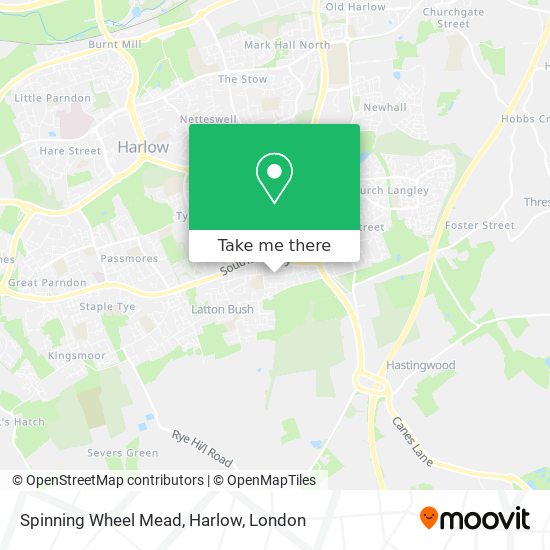 Spinning Wheel Mead, Harlow map